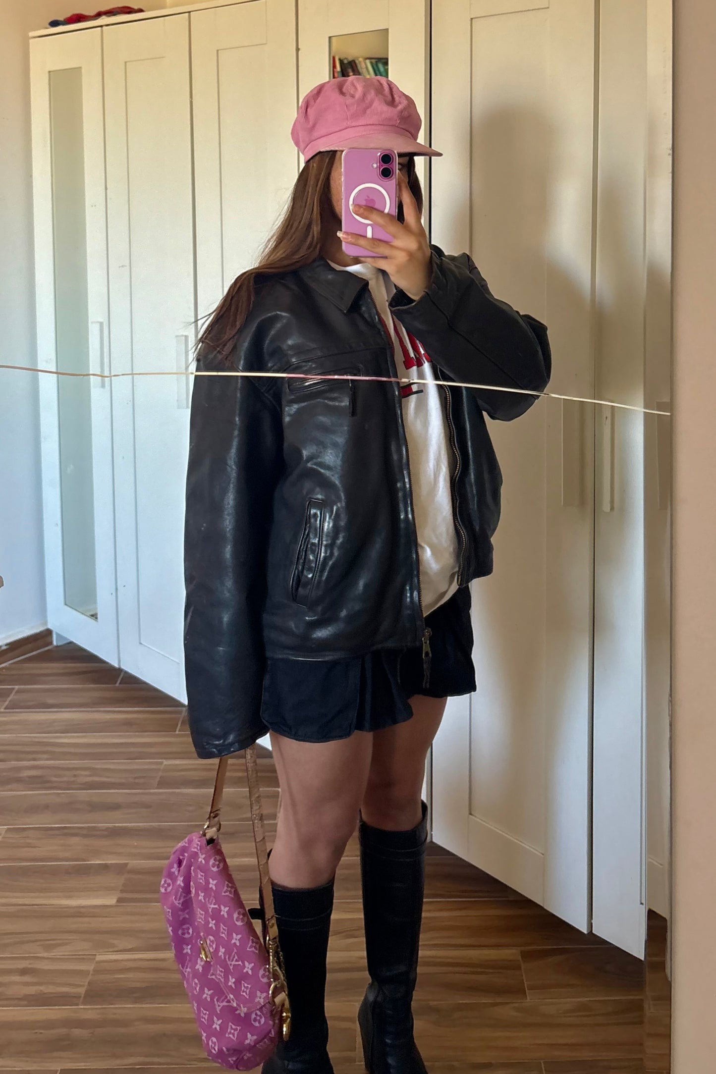 Eddy's leather and denim jacket