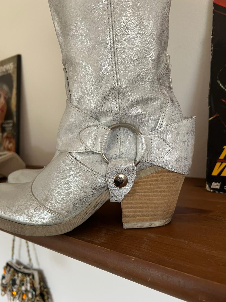 Made in Spain cowboy silver boots