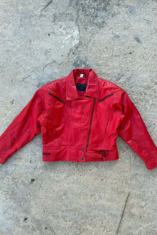 Red leather jacket