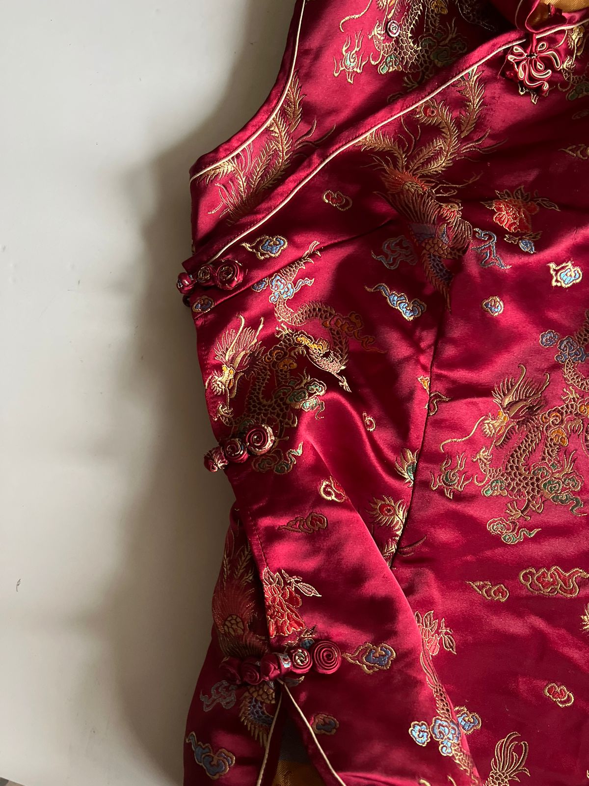 Chinese dragon satin like top