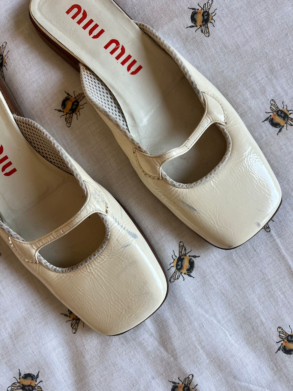 Miu Miu vintage white leather flats