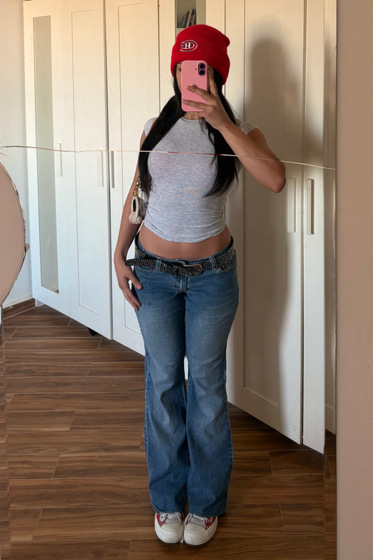 2000s low waist flared jeans