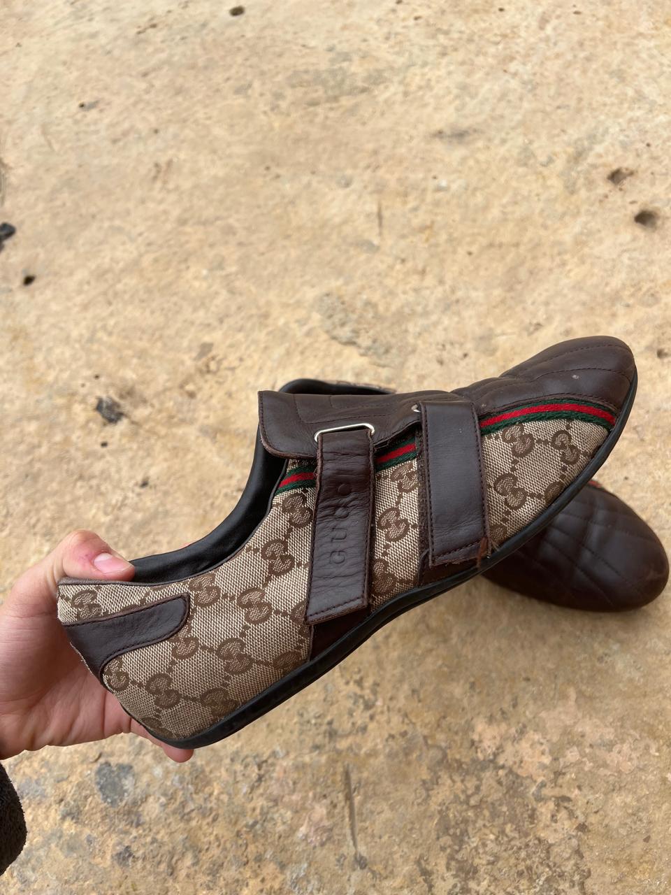 Gucci monogram canvas shoes