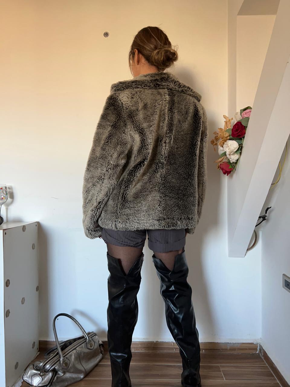 Faux fur grey jacket