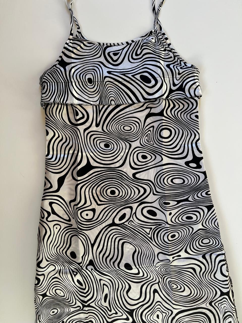 90s graphic satin maxi dress