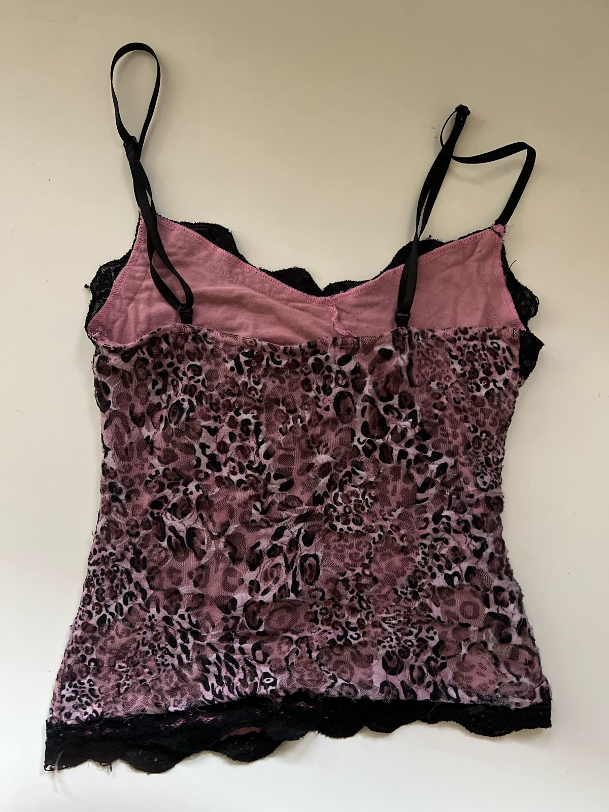 Animal print y2k lace top