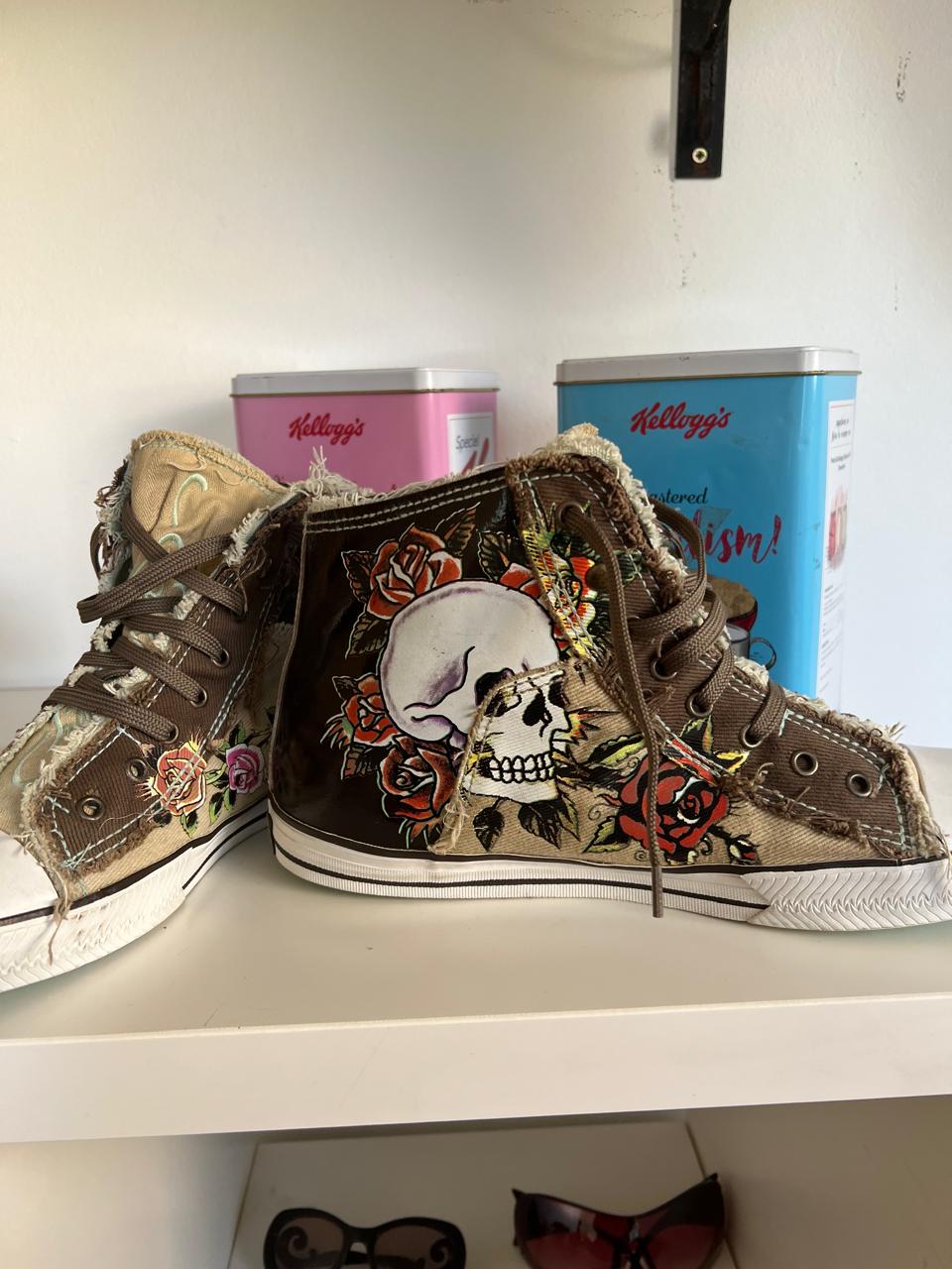 Ed Hardy y2k lace shoes