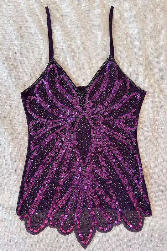 Beaded sequin 2000s top