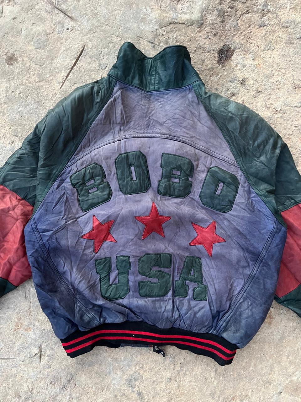 Bobo USA bomber 80s leather jacket