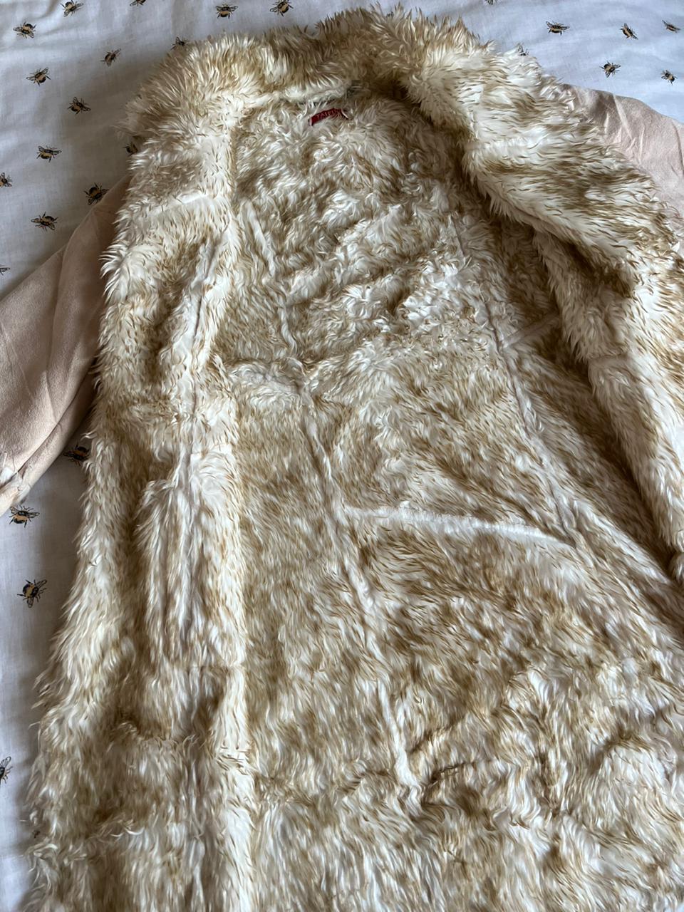 white afghan vintage suede fur coat