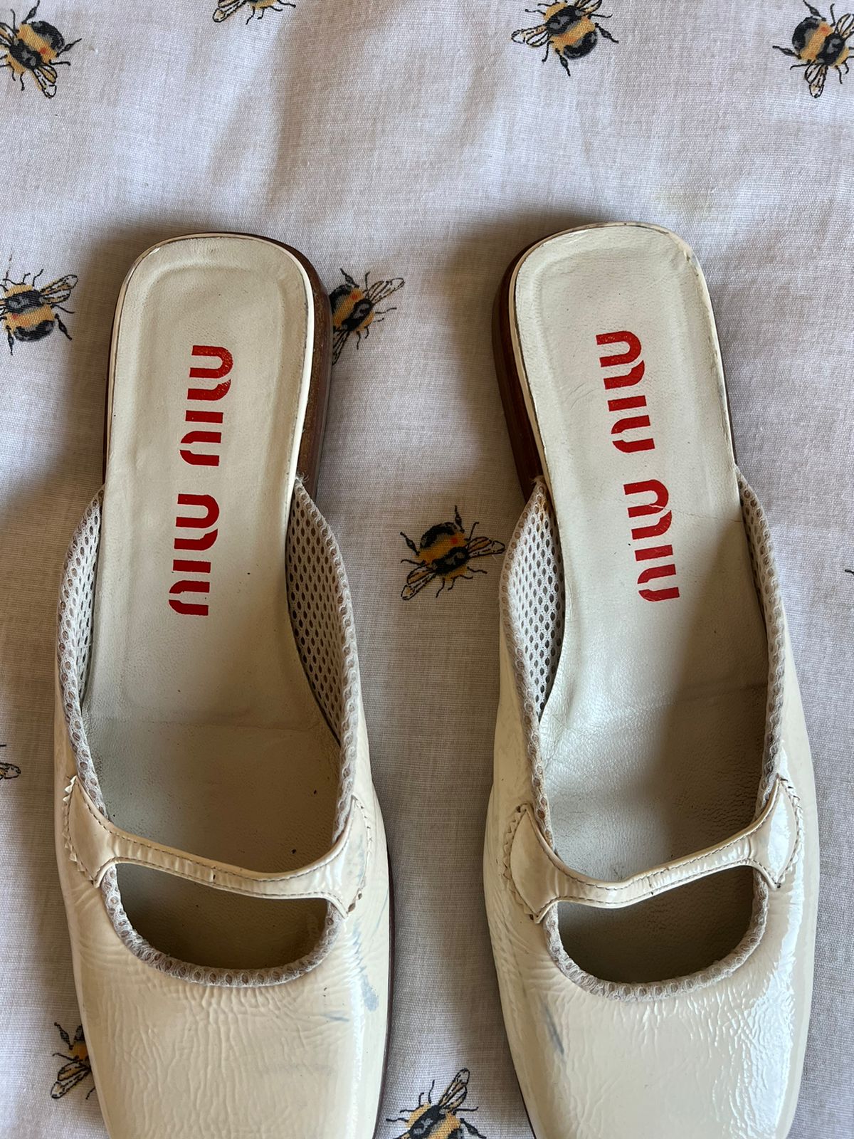 Miu Miu vintage white leather flats