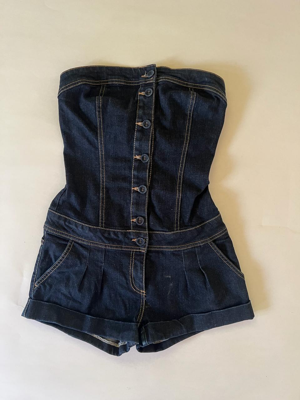 Denim y2k sleeveless short jumpsuit