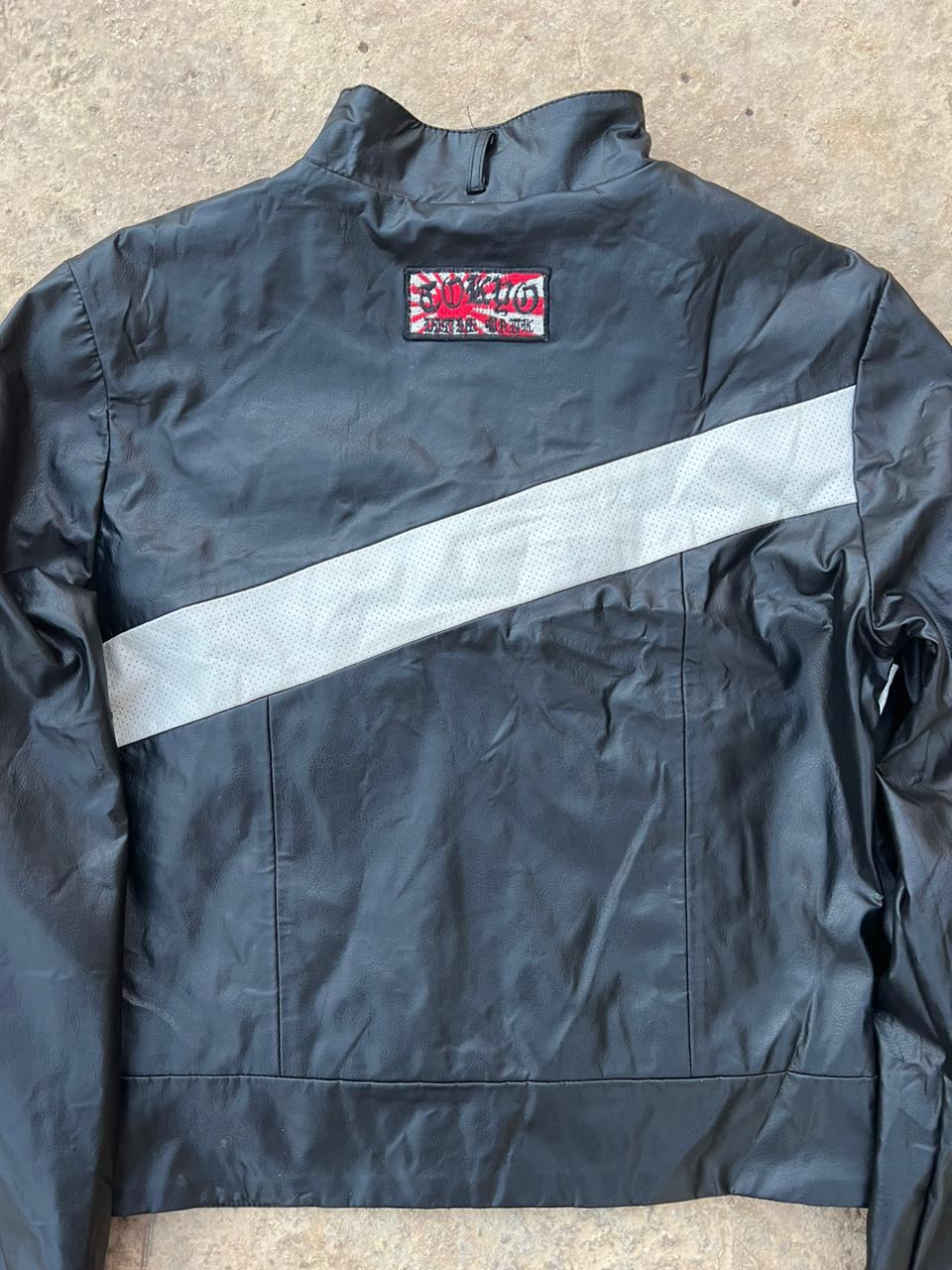 Racing faux leather jacket