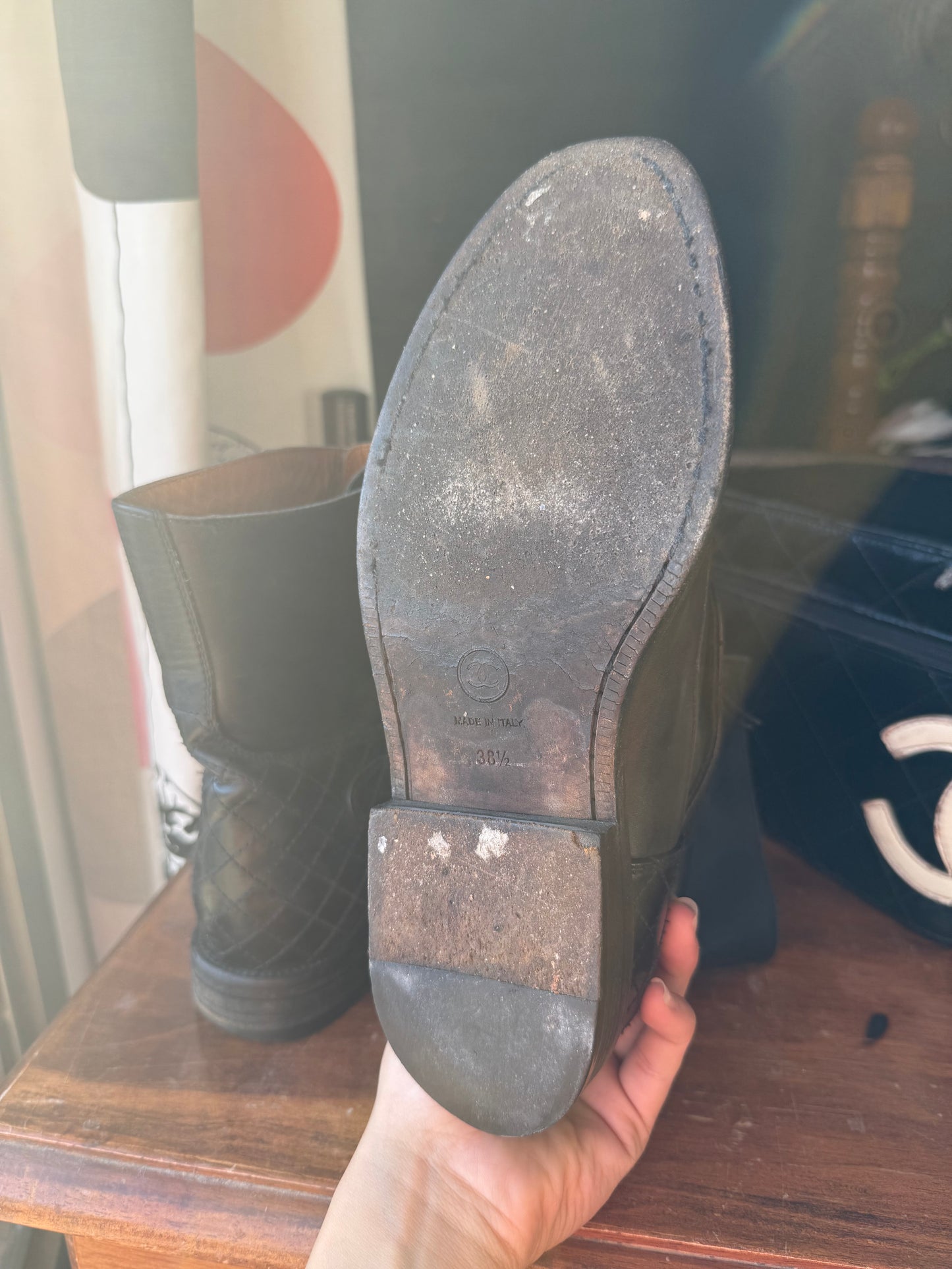 Chanel leather boots
