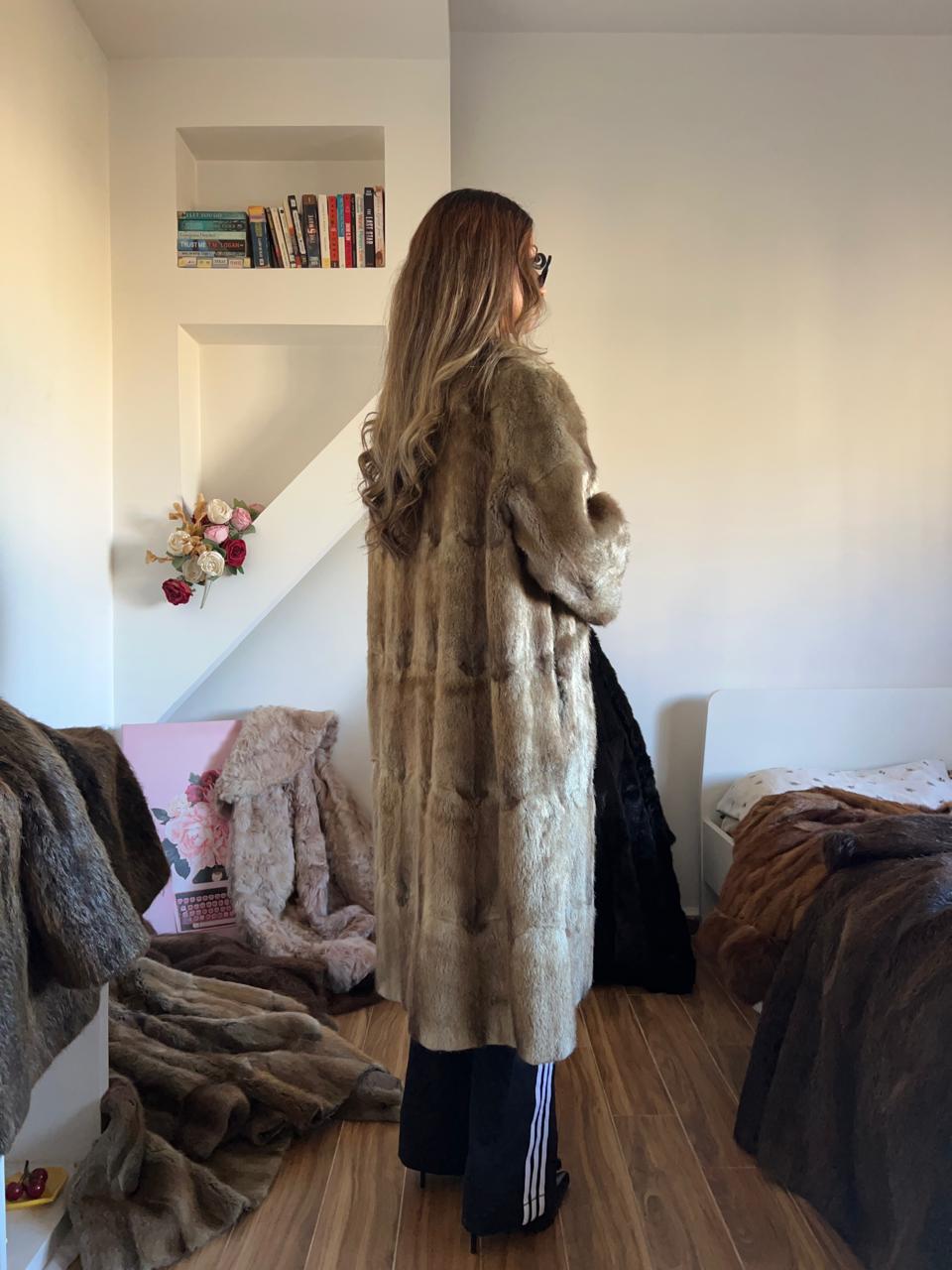 Keska real fur long coat