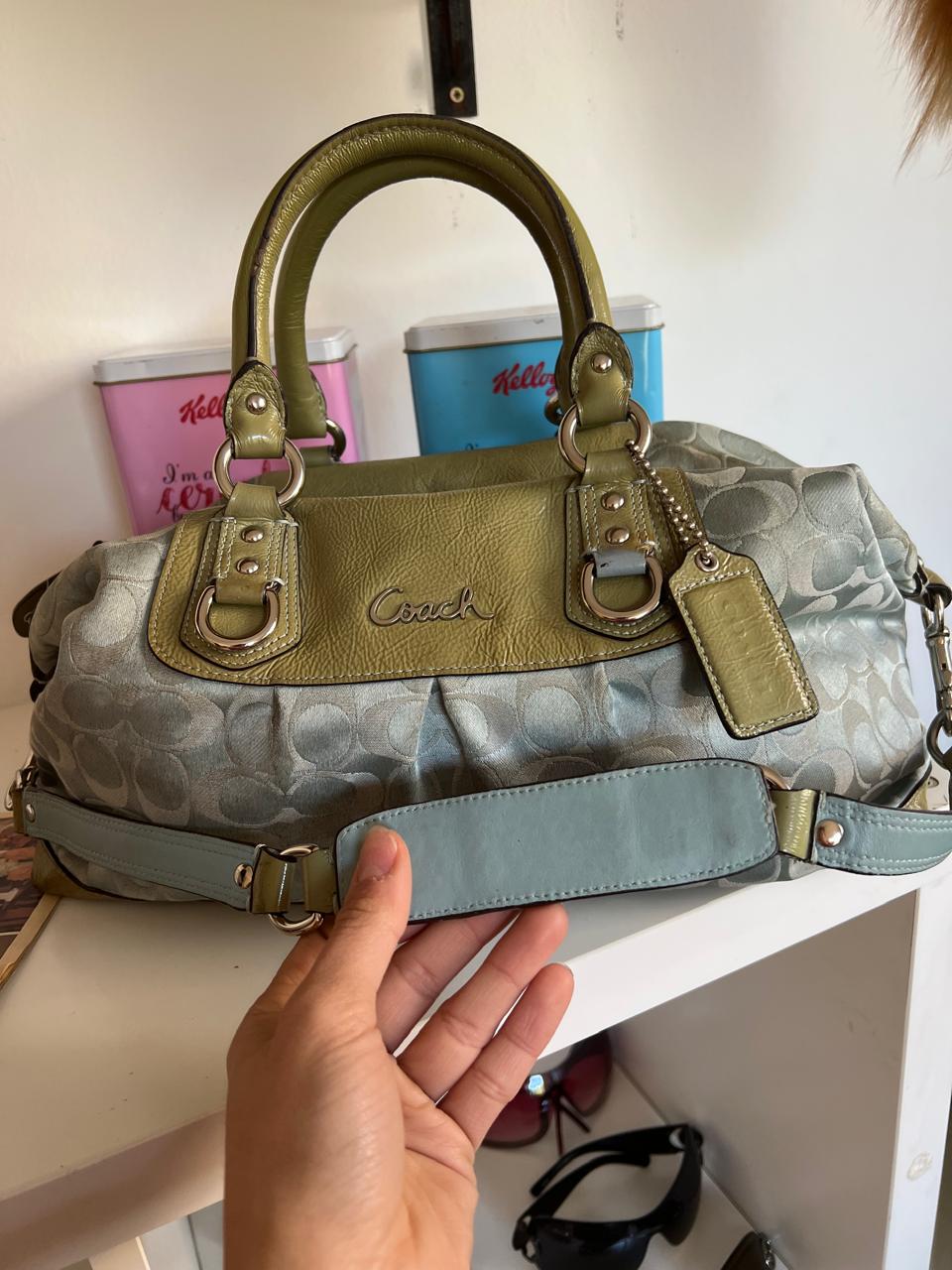 Coach baby blue shoulder/hand bag