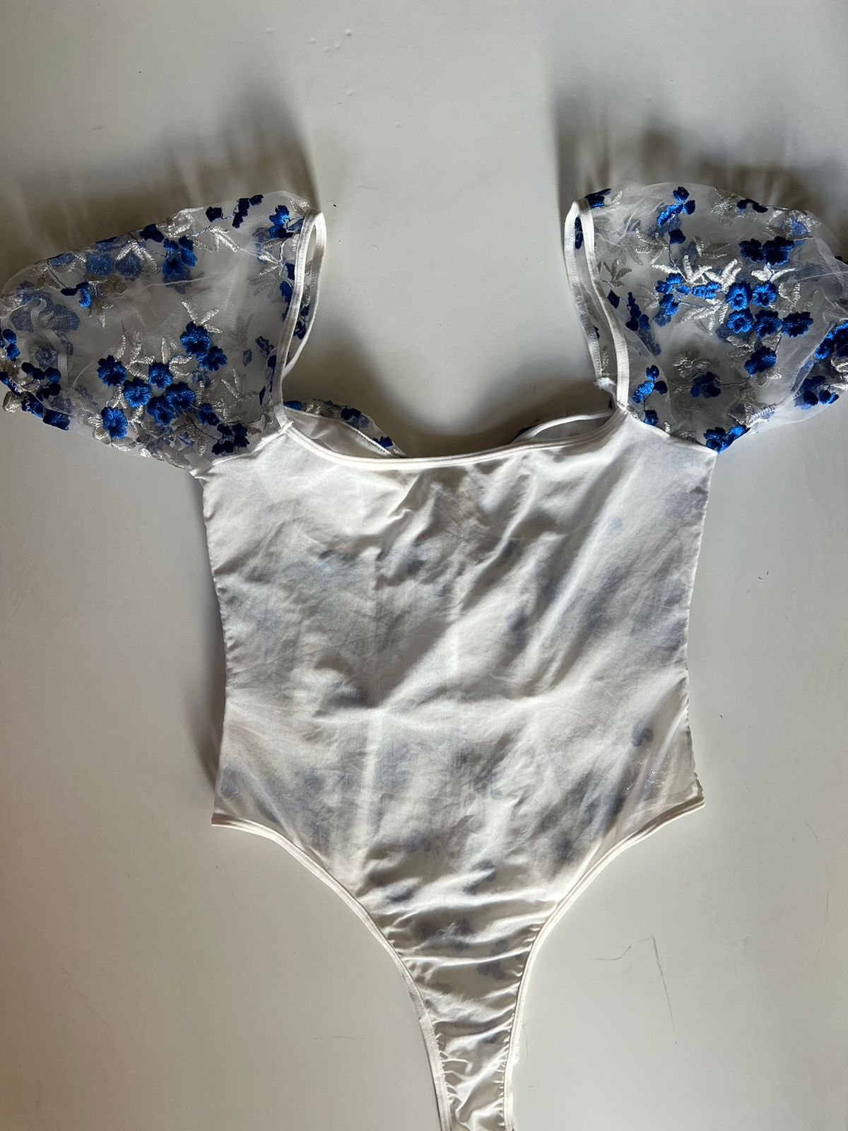 Floral embroidered corset body suit top