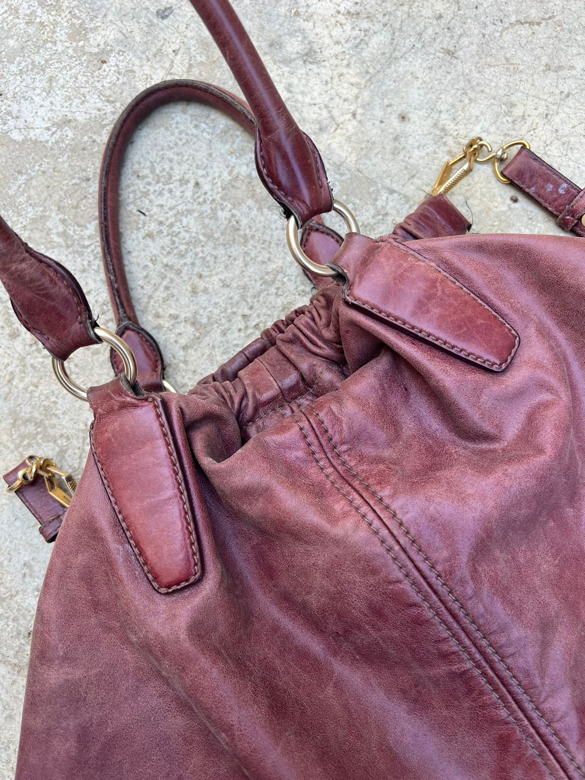 Miu Miu leather vintage Vitello lux front pocket bag