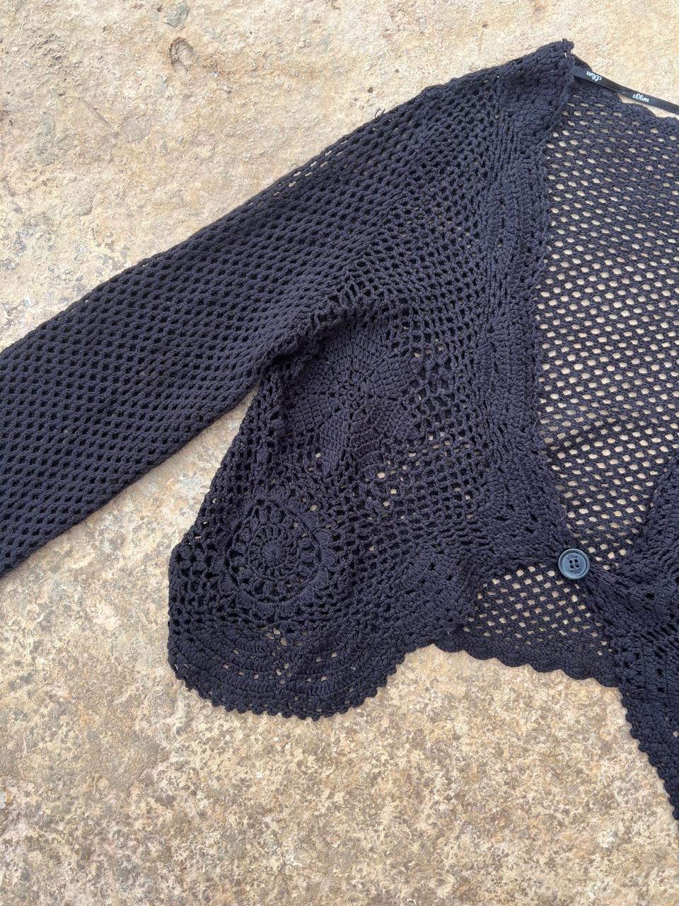 Black knit cardigan