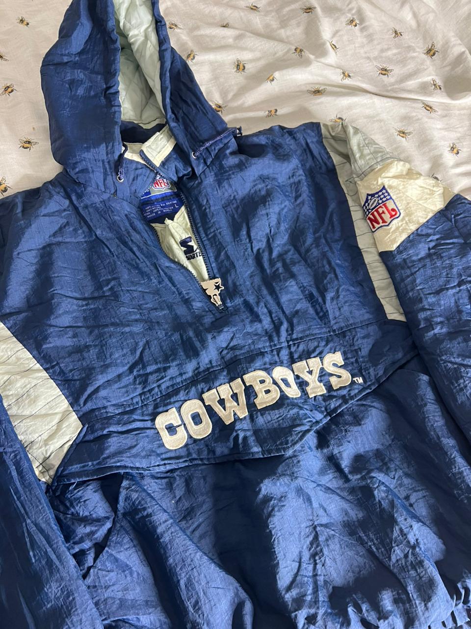 NFL Dallas Cowboys Starter vintage 90s half zip up hooded rare jacket