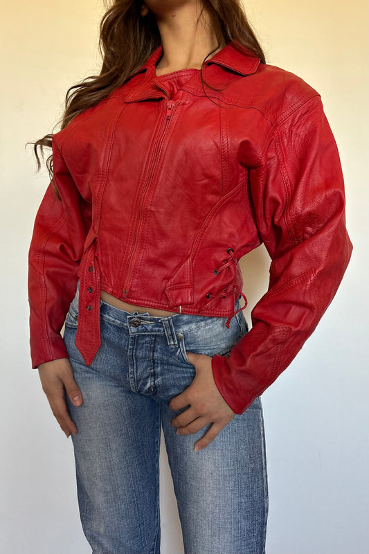 Leather red jacket