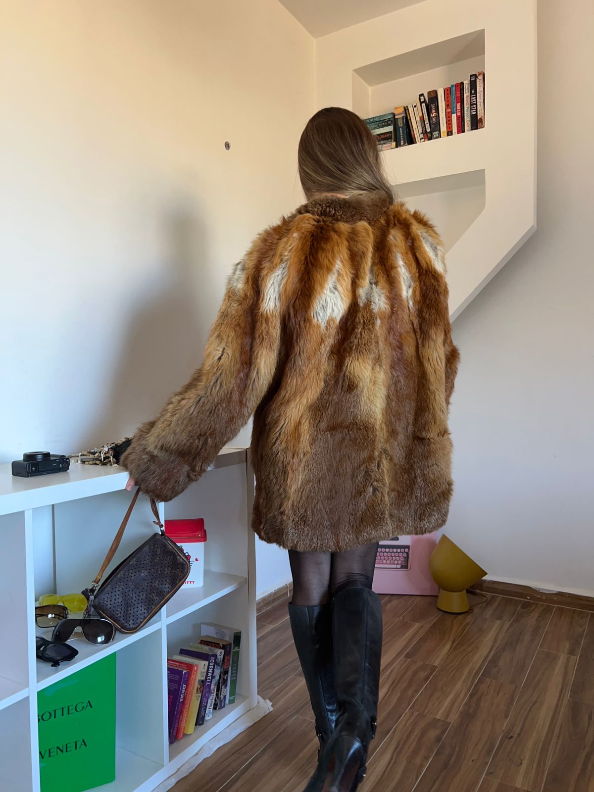 Real fox fur mini coat