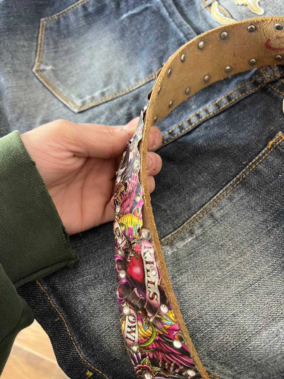 Ed Hardy y2k graphic belt