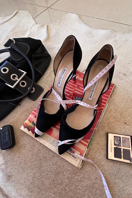 Manolo Blahnik suede pointy heels