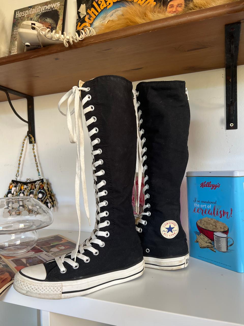 Converse knee high lace up shoes