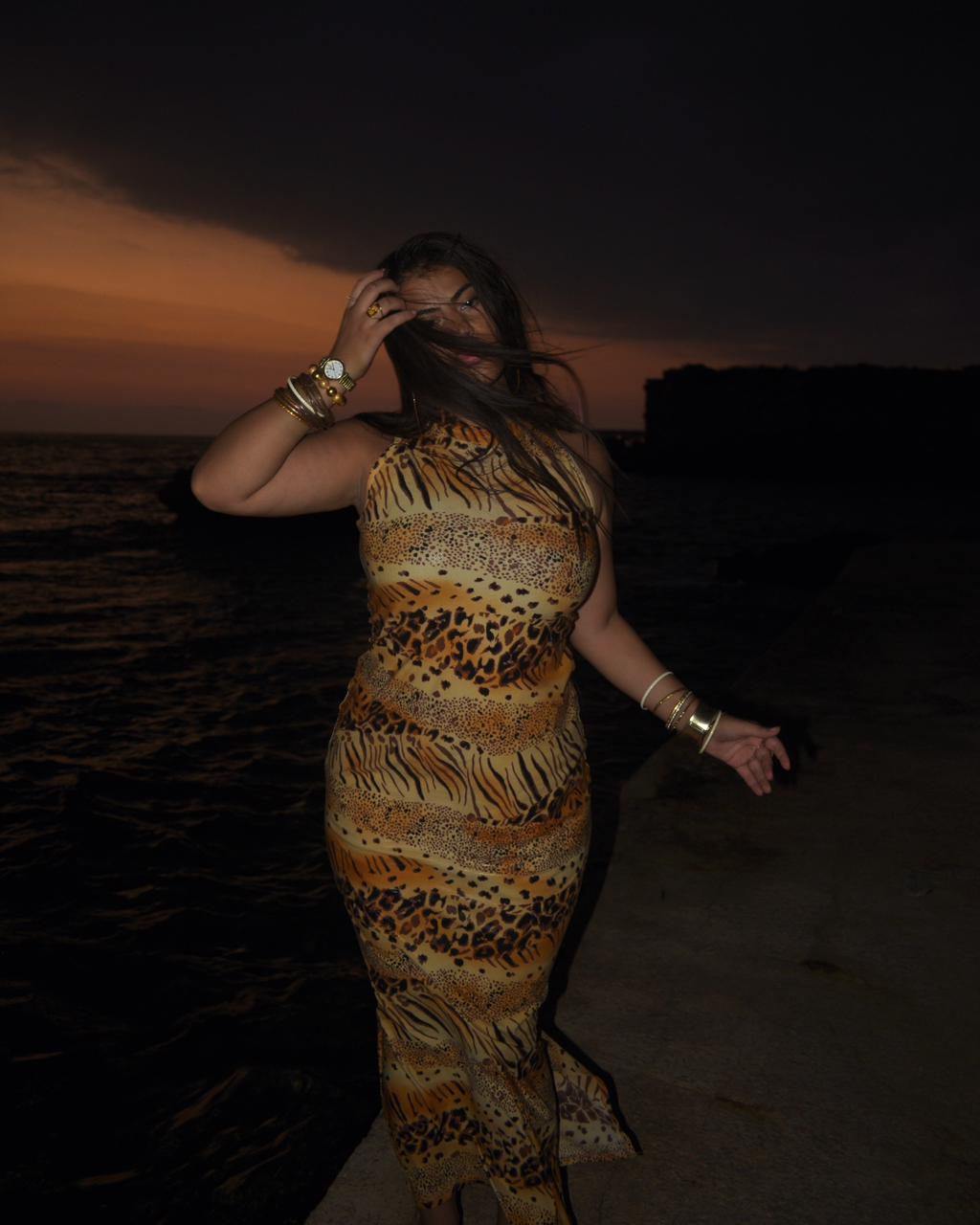 Adam pour eve animal print maxi dress