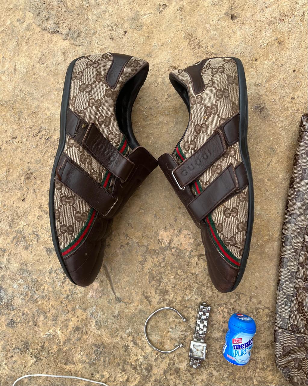 Gucci monogram canvas shoes