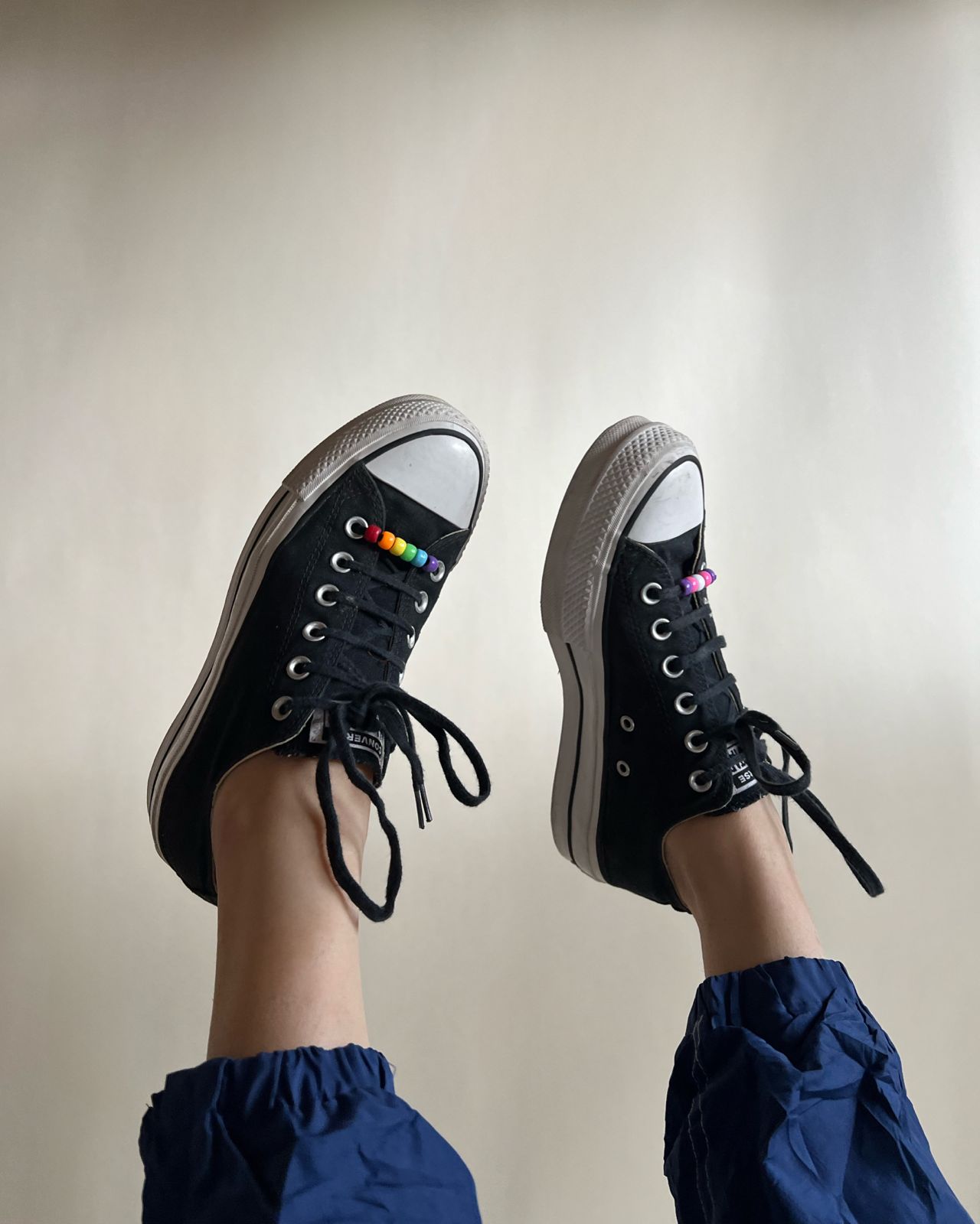 Converse low platform shoes