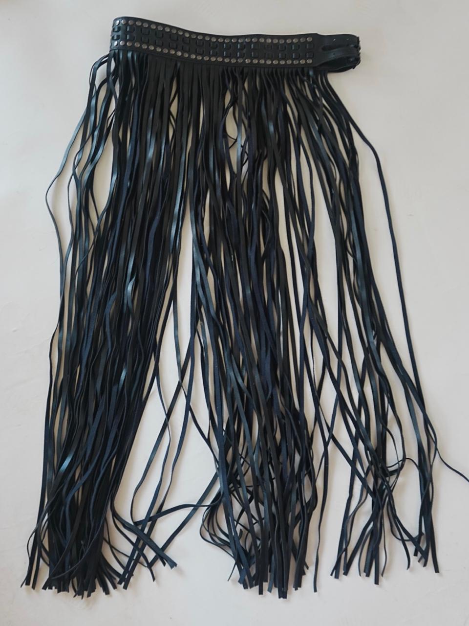 Suede fringed belt