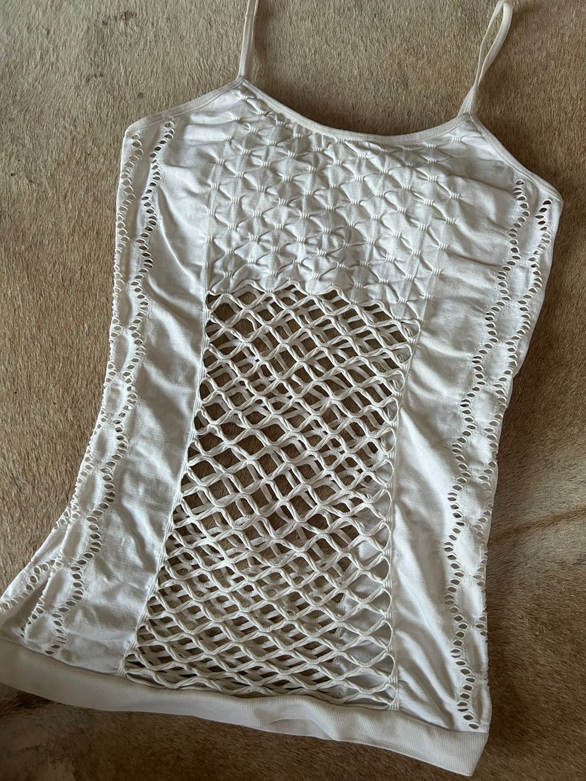 Y2k padded fishnet top