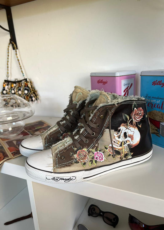 Ed Hardy y2k lace shoes