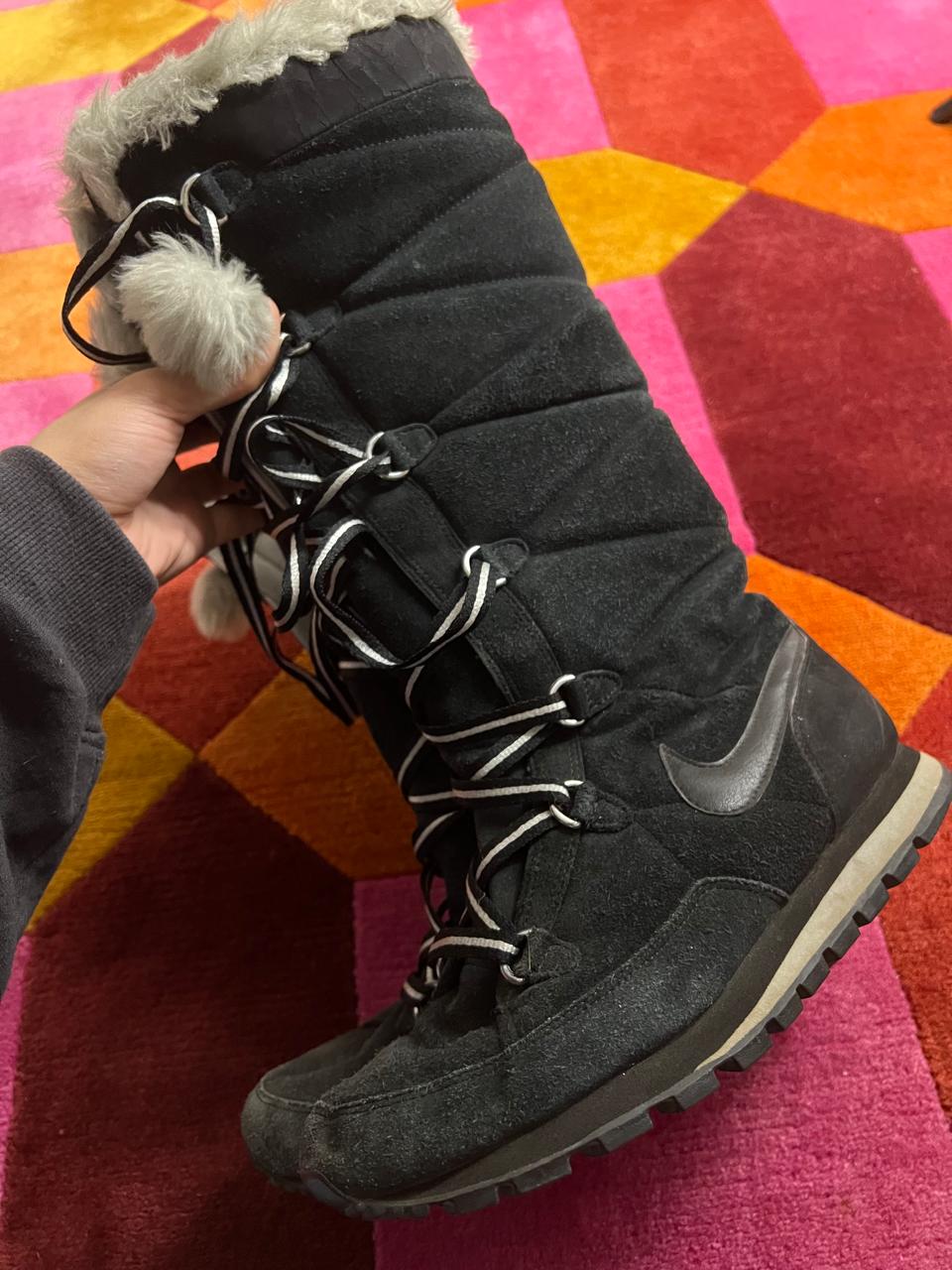 Nike fur lace up boots
