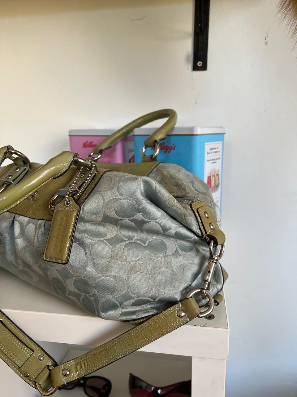 Coach baby blue shoulder/hand bag