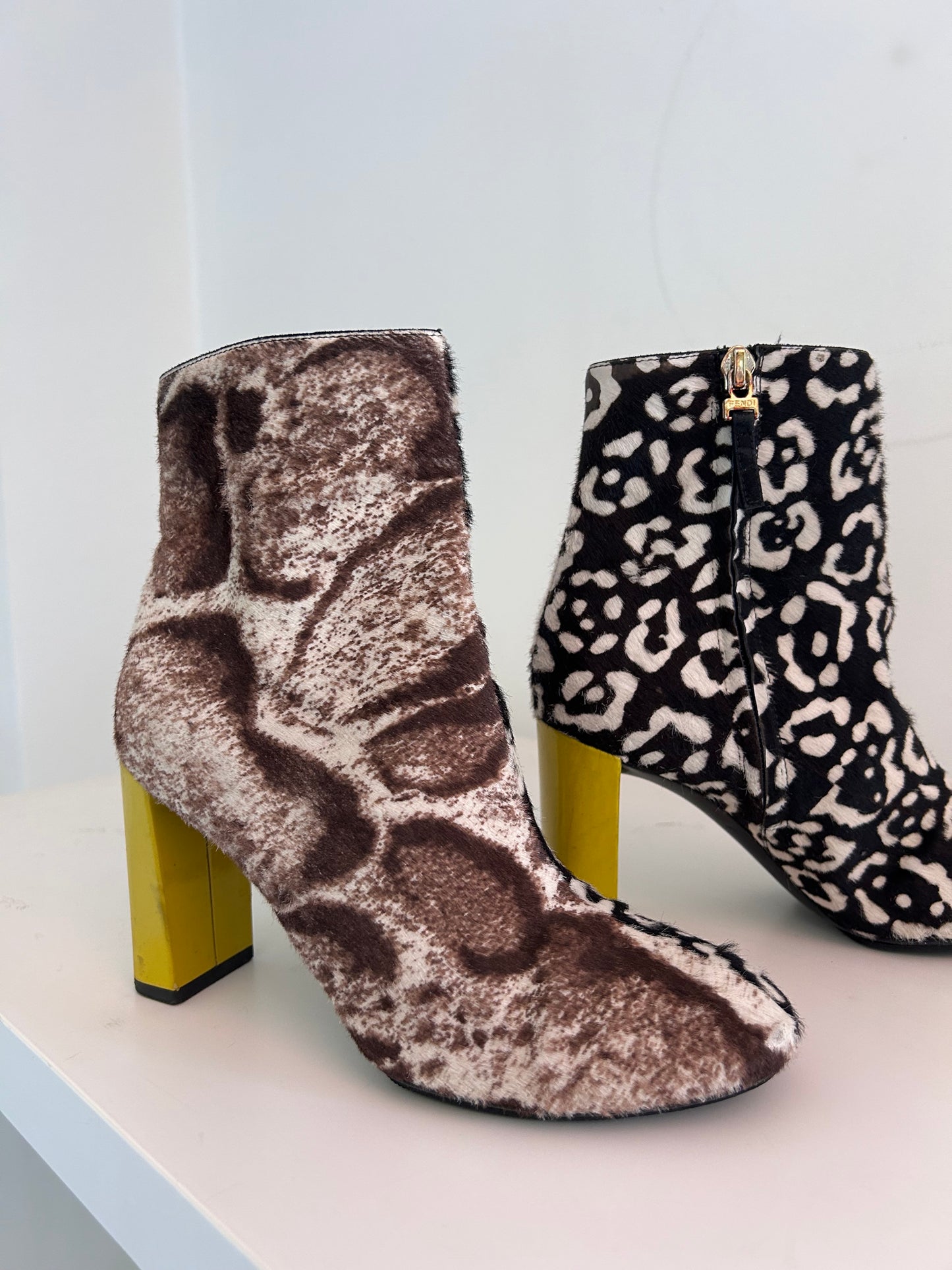 Fendi fur heeled boots