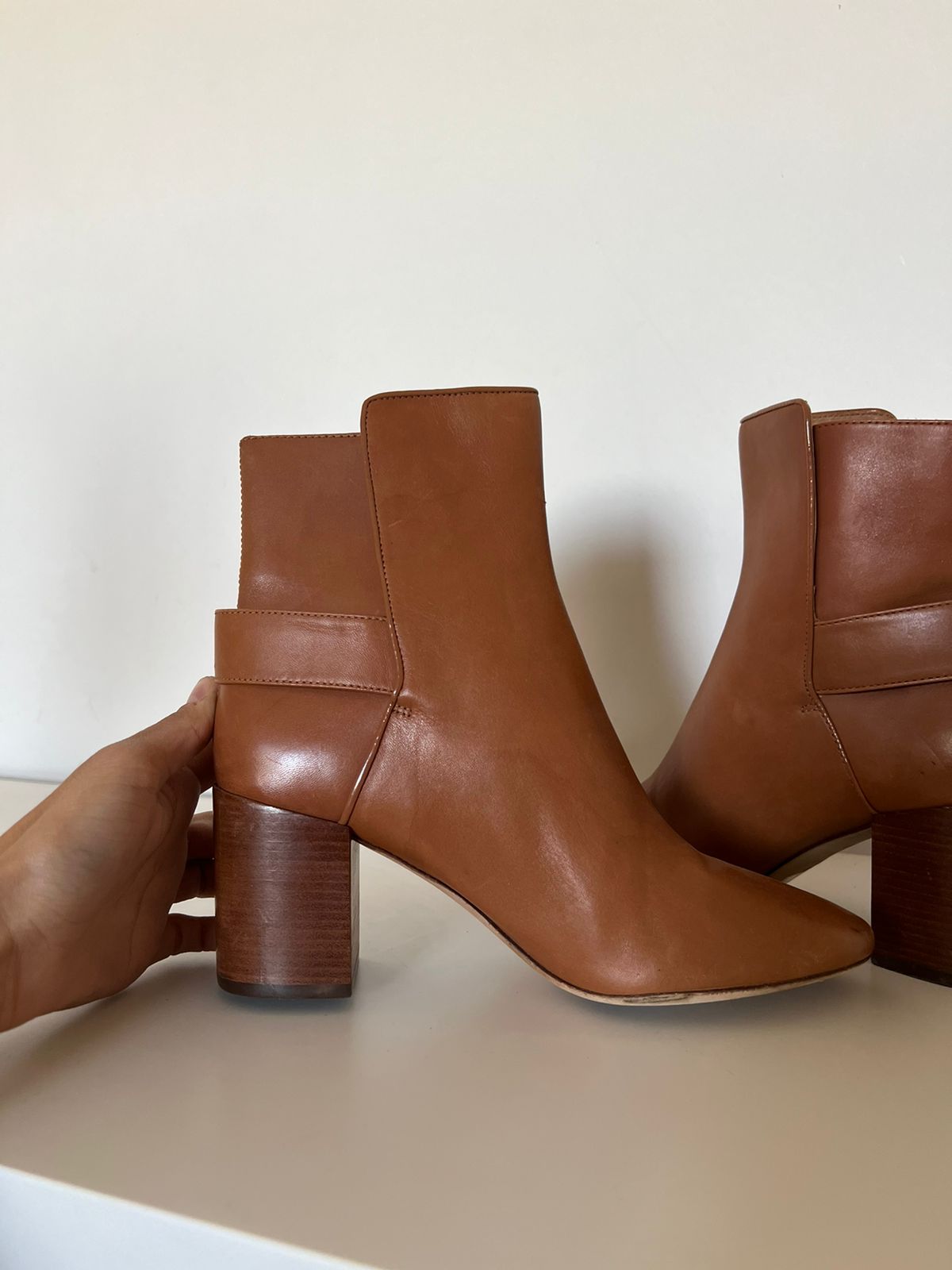 Tory Burch camel camel brown heeled ankle high boots