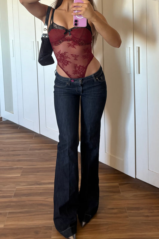 2000s low waist flared jeans