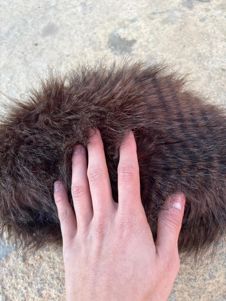 Brown fur hat