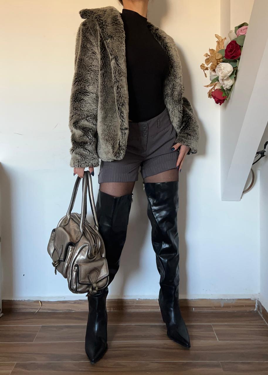 Faux fur grey jacket