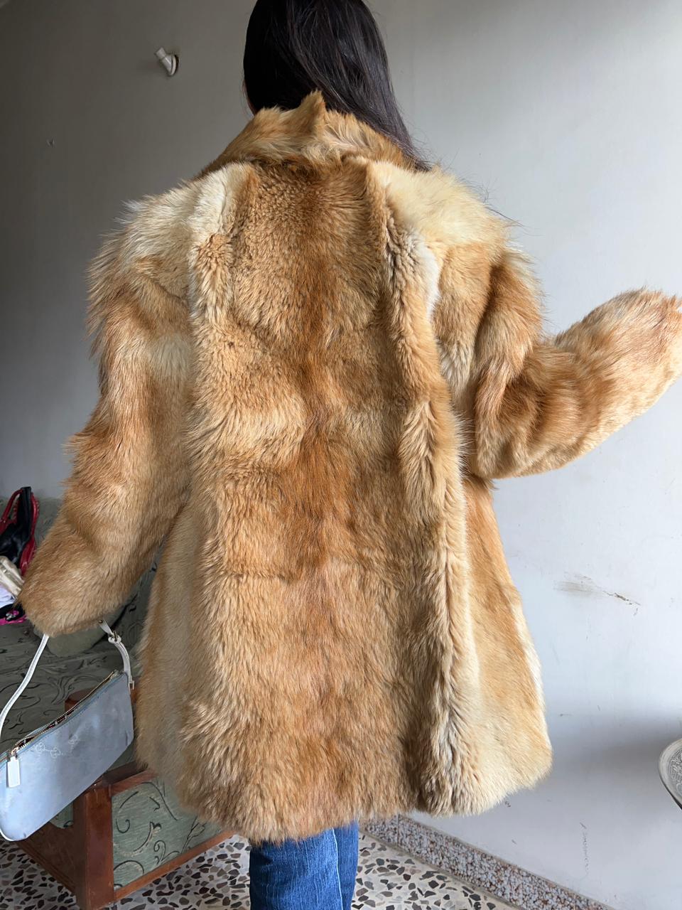 Fur mini coat