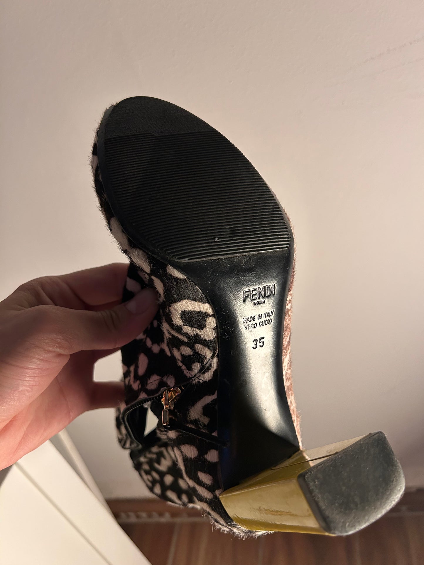 Fendi fur heeled boots