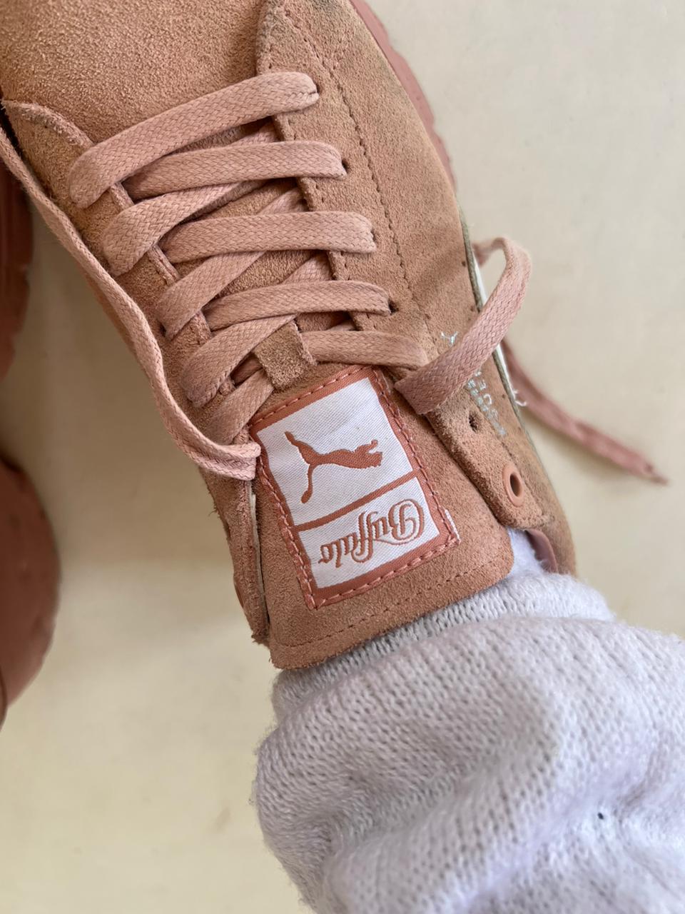 Puma x Buffalo chunky platform pink suede shoes