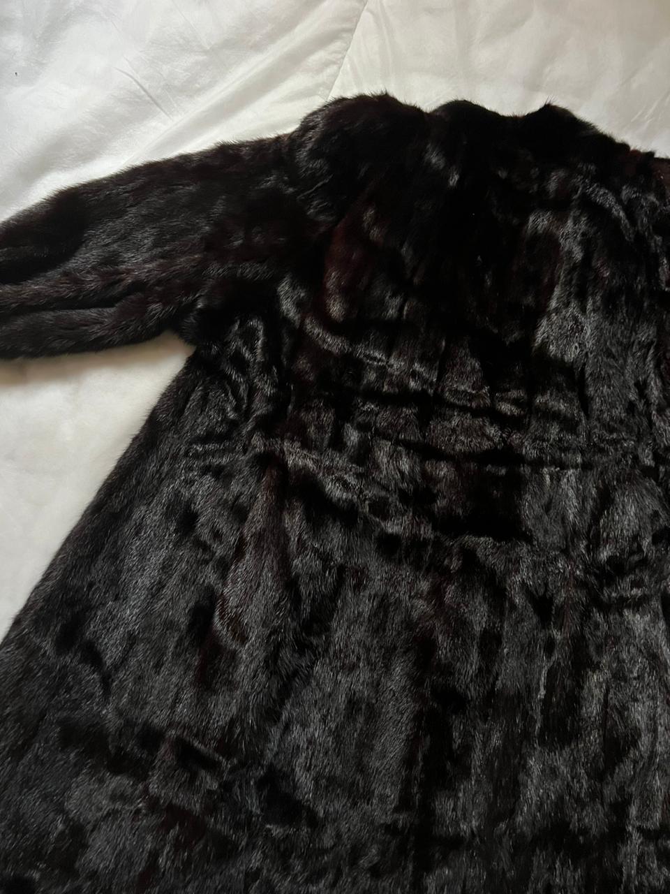 Balmain real mink fur black coat