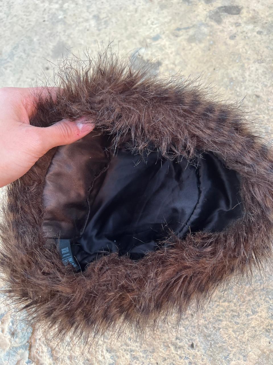 Brown fur hat