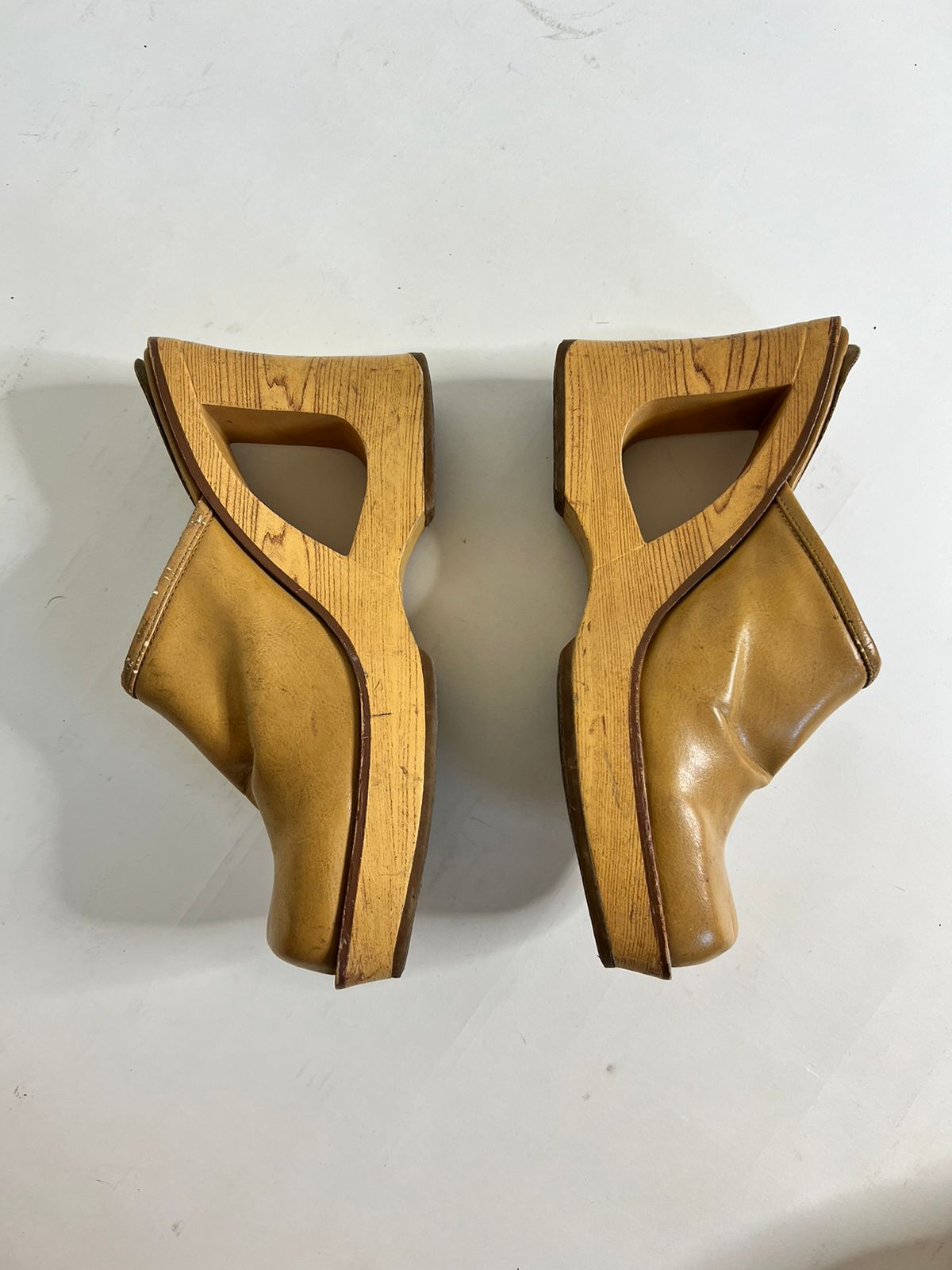 y2k square toe heeled platform mules