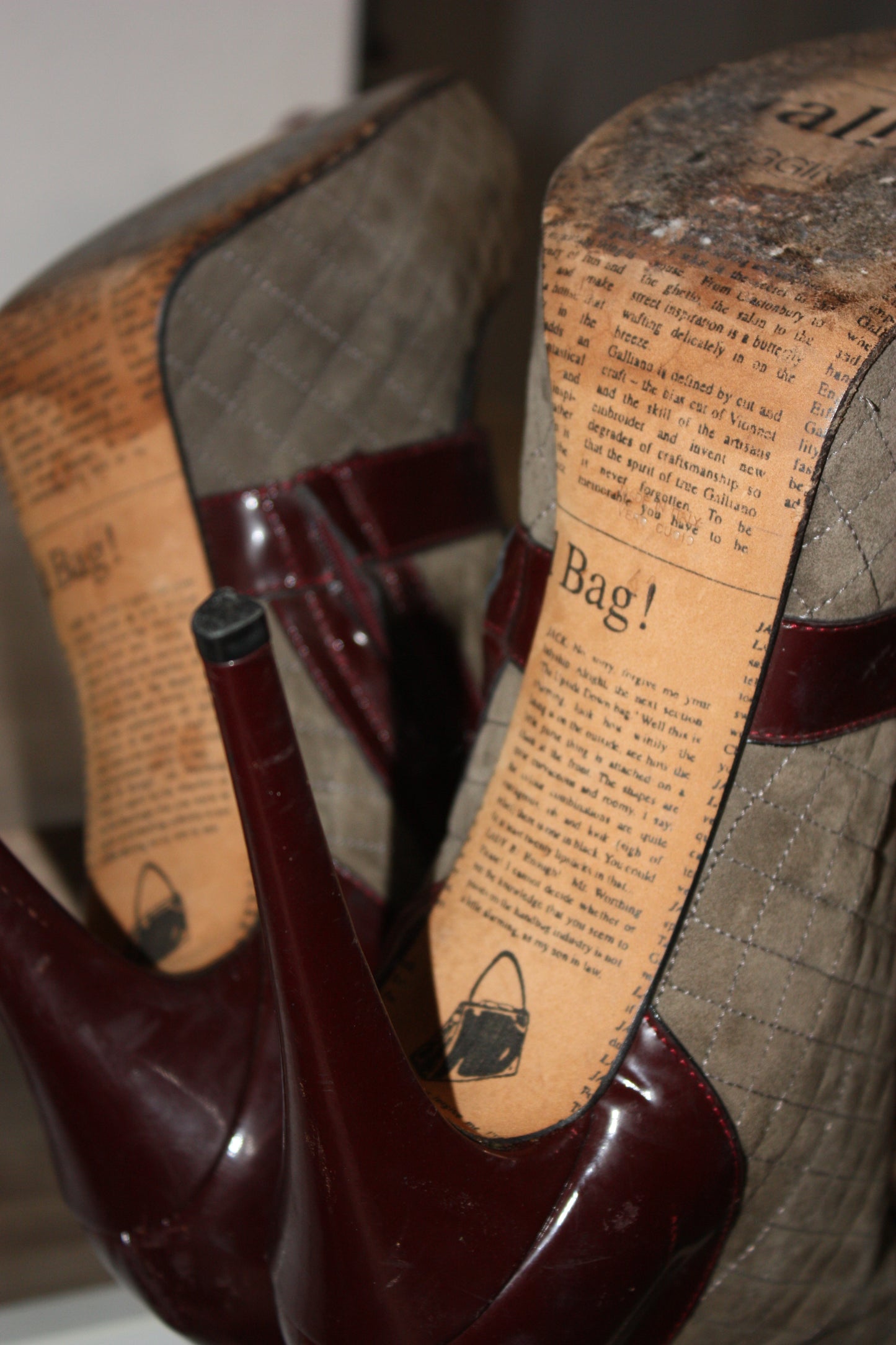 John Galliano 2012 pre fall newspaper undersoles punk boots