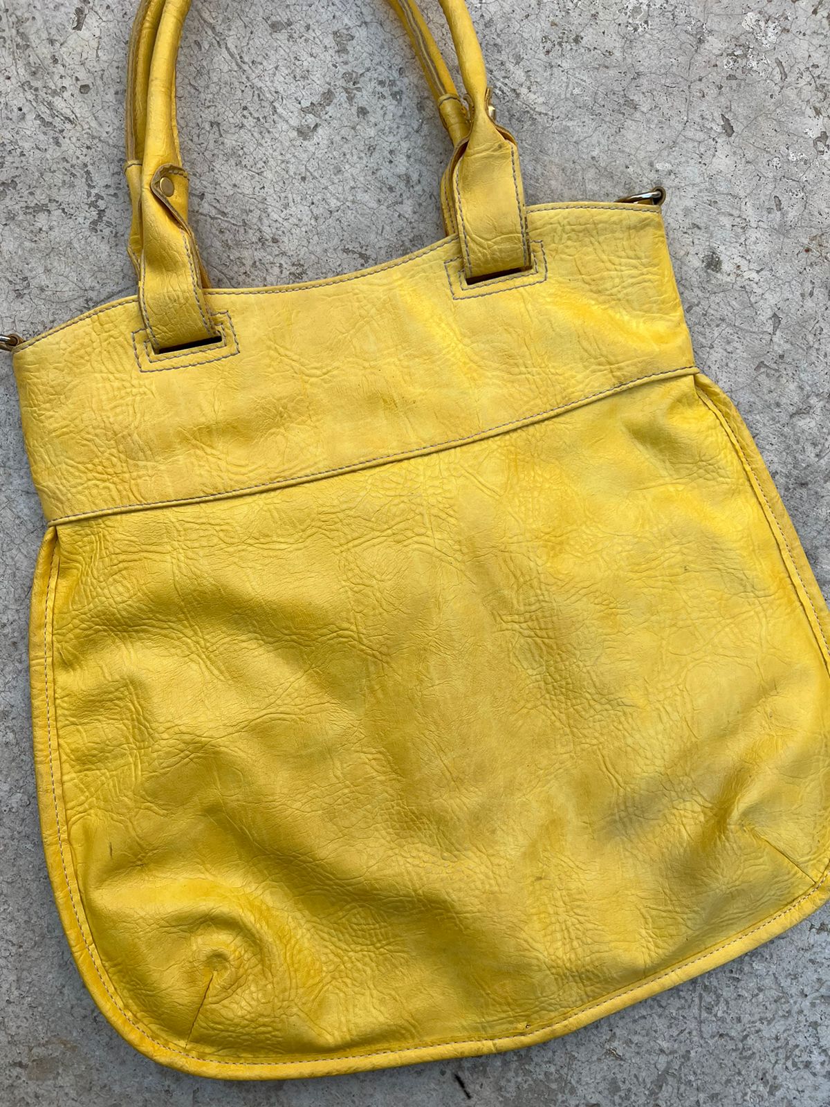 Dolce & Gabbana leather pocket yellow bag